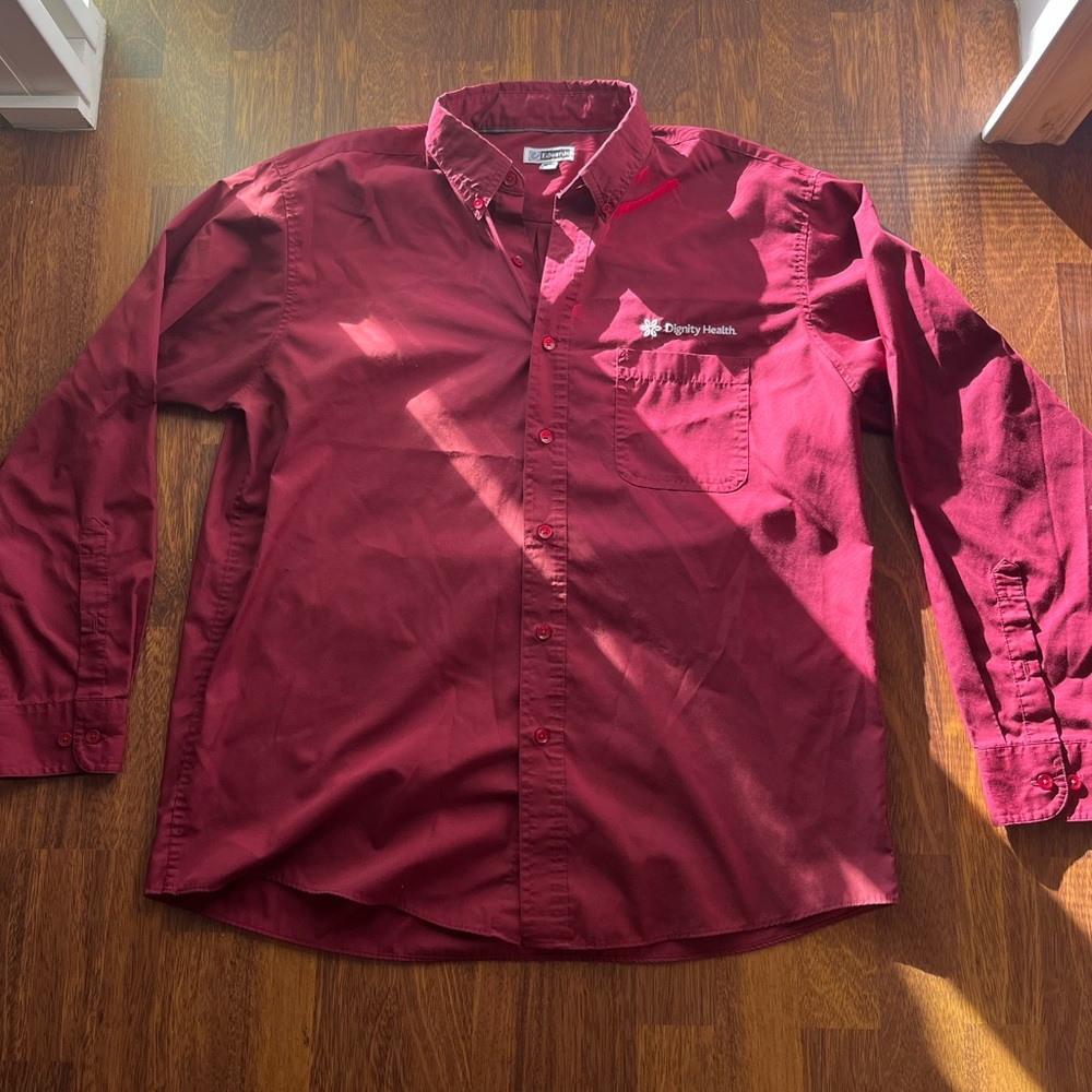 Size large, Dignity Health button up long sleeve.